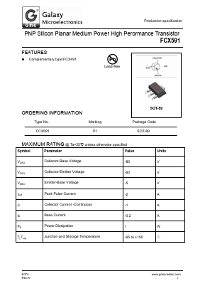 FCX591 Datasheet PDF Galaxy Semi-Conductor