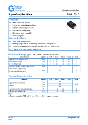 ES1D Datasheet PDF Galaxy Semi-Conductor