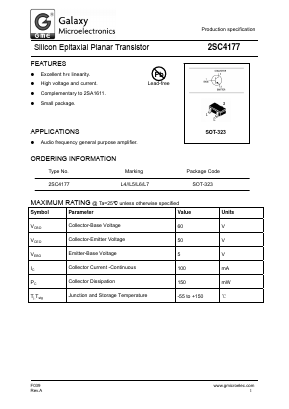 2SC4177 Datasheet PDF Galaxy Semi-Conductor