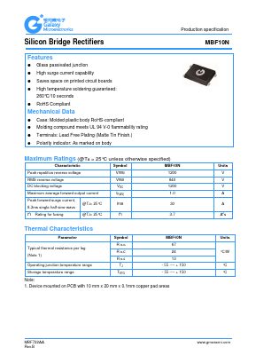 MBF10N Datasheet PDF Galaxy Semi-Conductor