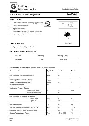 BAW56M Datasheet PDF Galaxy Semi-Conductor