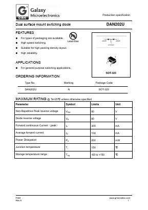 DAN202U Datasheet PDF Galaxy Semi-Conductor
