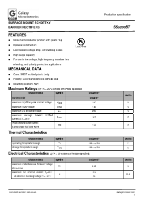 SS5200BT Datasheet PDF Galaxy Semi-Conductor