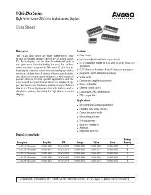 HCMS-2972 Datasheet PDF Broadcom Corporation