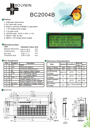 BC2004B Datasheet PDF BOLYMIN Inc