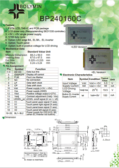 BP240160C Datasheet PDF BOLYMIN Inc