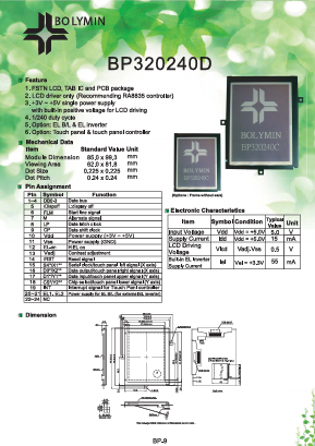 BP320240D Datasheet PDF BOLYMIN Inc