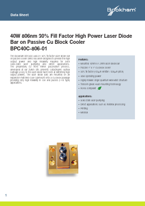 BPC40C-806 Datasheet PDF Bookham, Inc.