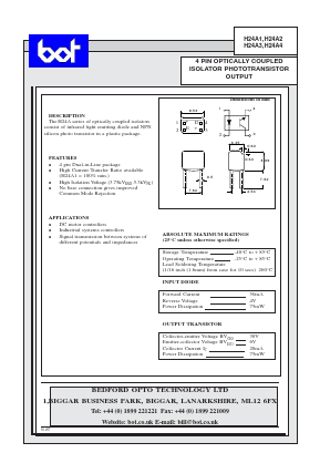 H24A4 Datasheet PDF Bedford Opto Technology Ltd.