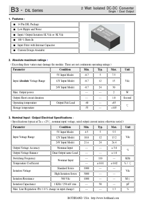 B3-0505DS Datasheet PDF Bothhand USA, LP.