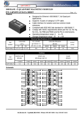 G4P109NLF Datasheet PDF Bothhand USA, LP.