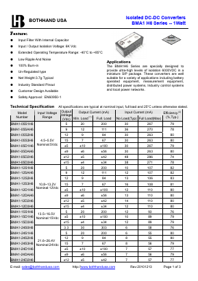 BMA1-05DAH6 Datasheet PDF Bothhand USA, LP.