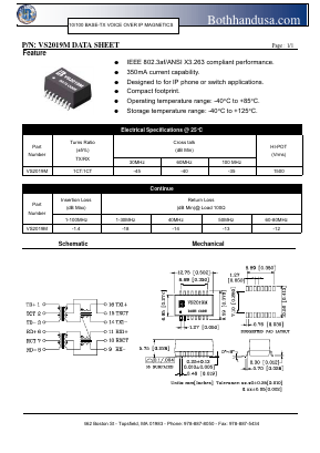 VS2019M Datasheet PDF Bothhand USA, LP.