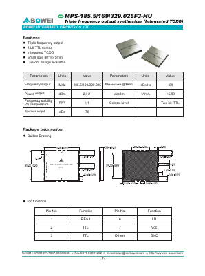 MPS-169 Datasheet PDF BOWEI Integrated Circuits CO.,LTD.