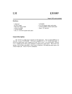 LS3103 Datasheet PDF BOWIN ELECTRONIC CO.