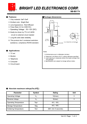 BB-B5174 Datasheet PDF BRIGHT LED ELECTRONICS CORP