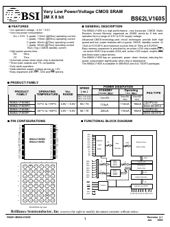 BS62LV1605FIG70 Datasheet PDF Brilliance Semiconductor
