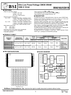 BS616UV2019DC Datasheet PDF Brilliance Semiconductor