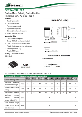 SS22A Datasheet PDF Bruckewell Technology LTD
