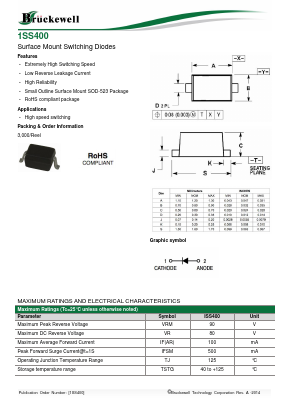 1SS400 Datasheet PDF Bruckewell Technology LTD