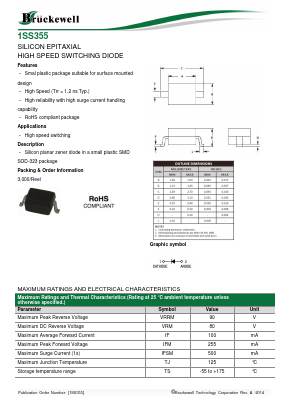 1SS355 Datasheet PDF Bruckewell Technology LTD