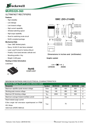 MURS320 Datasheet PDF Bruckewell Technology LTD