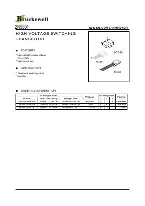 2N5551L-X-251-K Datasheet PDF Bruckewell Technology LTD