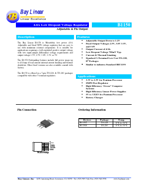 B1150S-3.3 Datasheet PDF Bay Linear