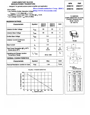 2N6317 Datasheet PDF Boca Semiconductor