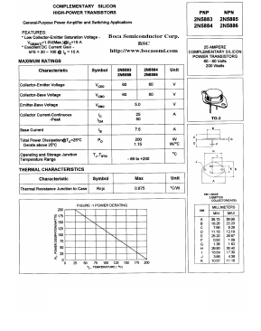 2N5884 Datasheet PDF Boca Semiconductor