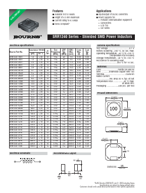 SRR1240-101M Datasheet PDF Bourns, Inc