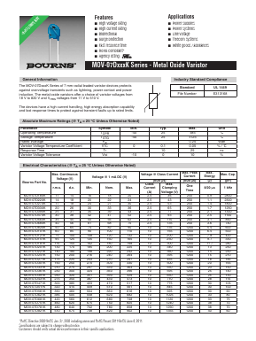 MOV-07D271K Datasheet PDF Bourns, Inc
