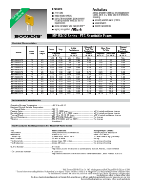 MF-RX020/72-2 Datasheet PDF Bourns, Inc
