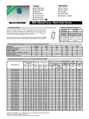 MOV-10D301K Datasheet PDF Bourns, Inc