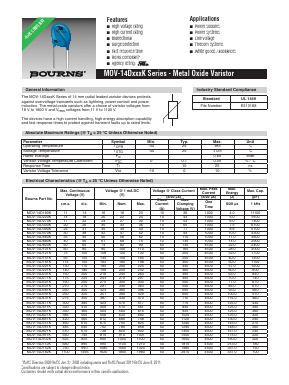 MOV-14D560KTR Datasheet PDF Bourns, Inc