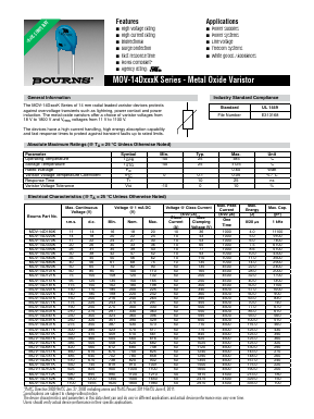 MOV-14D101K Datasheet PDF Bourns, Inc