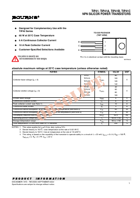 TIP41B Datasheet PDF Bourns, Inc