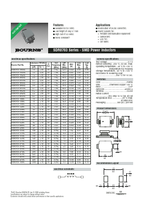 SDR0703-2R7ML Datasheet PDF Bourns, Inc