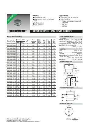 SDR0604-101KL Datasheet PDF Bourns, Inc