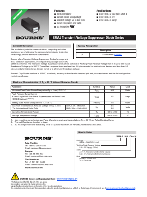 SMAJ200CA Datasheet PDF Bourns, Inc