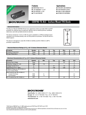 CDDFN2-T5.0LC Datasheet PDF Bourns, Inc