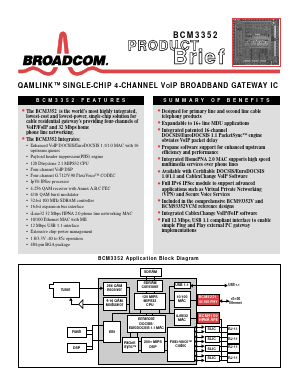 BCM3352 Datasheet PDF Broadcom Corporation