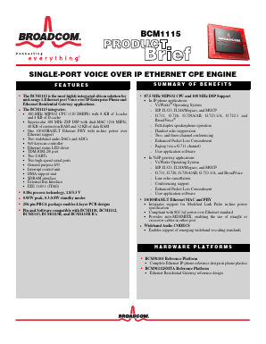 BCM1115 Datasheet PDF Broadcom Corporation