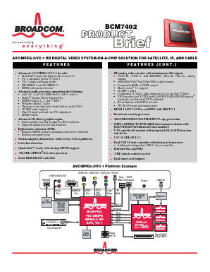 BCM7402 Datasheet PDF Broadcom Corporation