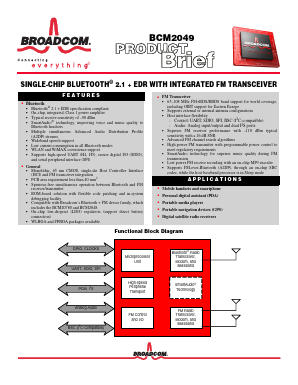 BCM2049 Datasheet PDF Broadcom Corporation