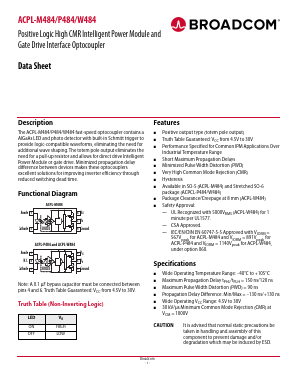 ACPL-W484 Datasheet PDF Broadcom Corporation