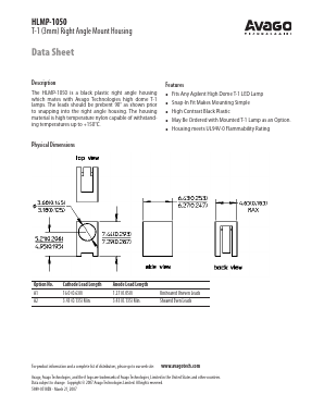 HLMP-1050 Datasheet PDF Broadcom Corporation