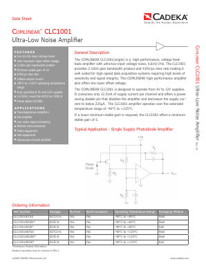 CLC1001ISO8X Datasheet PDF Cadeka Microcircuits LLC.