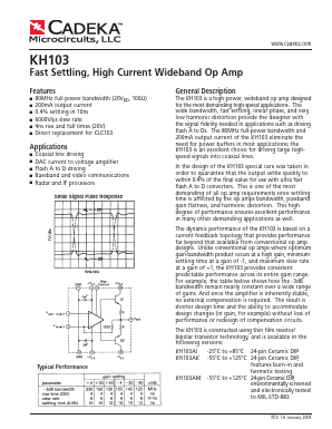 KH103AI Datasheet PDF Cadeka Microcircuits LLC.