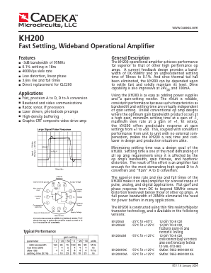 KH200AI Datasheet PDF Cadeka Microcircuits LLC.